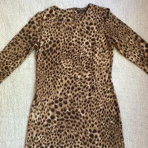 J. McLaughlin: Leopard printed fitted dress, size small